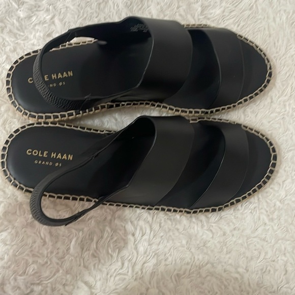 Cole Haan Black Sandals with Gold Accents - Picture 13 of 14